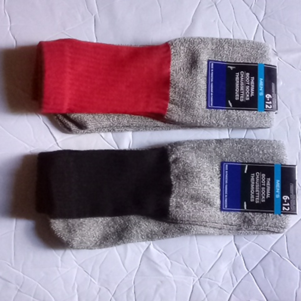 2pr Men thermal boot socks size 6-12